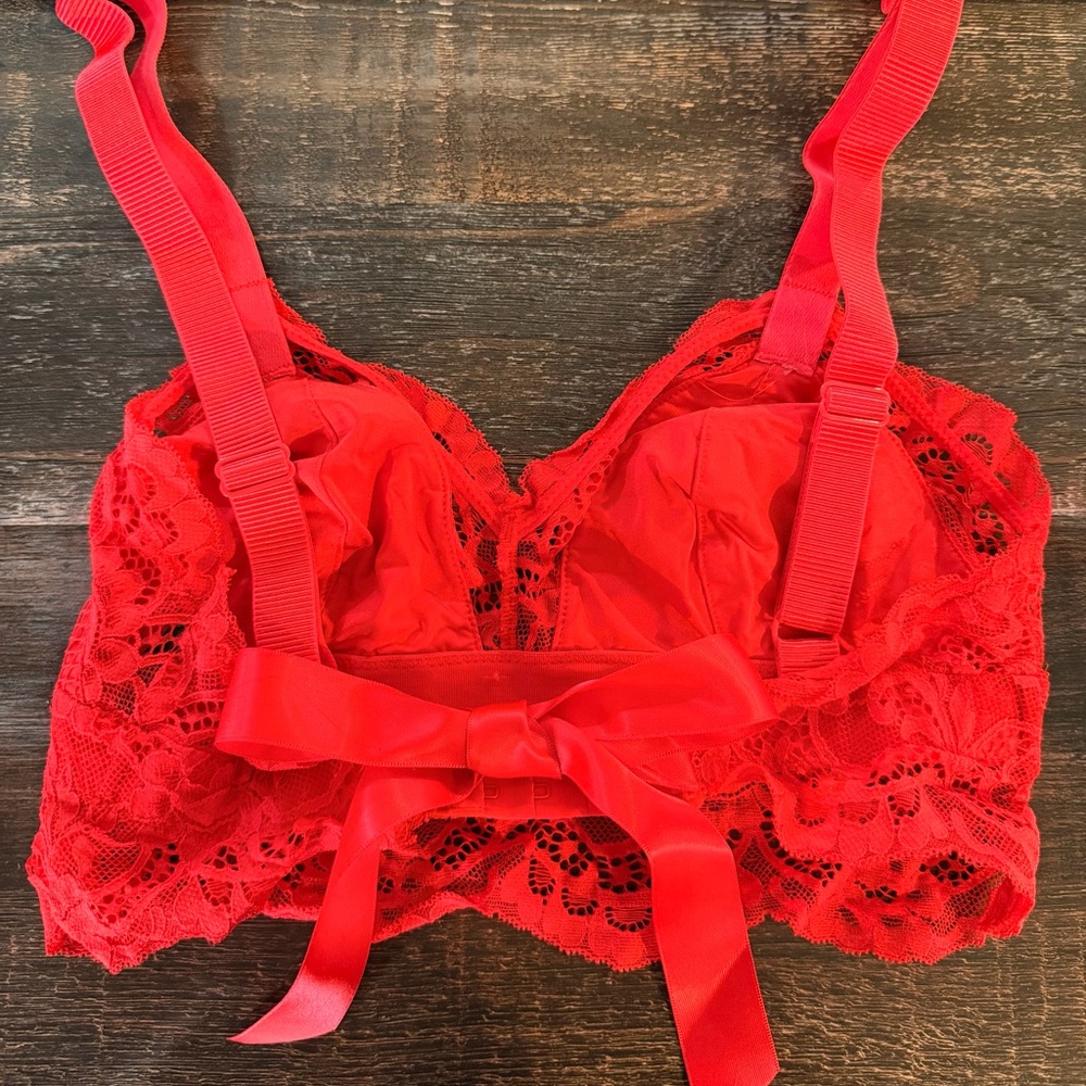 Bow Red Lace Bra